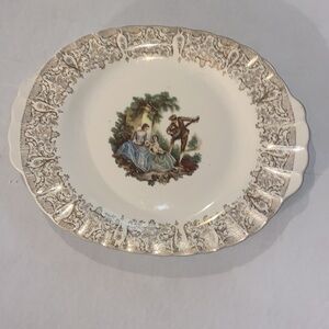 Vintage Sebring Pottery Serenade Oval Serving Victorian Platter 1940’s USA